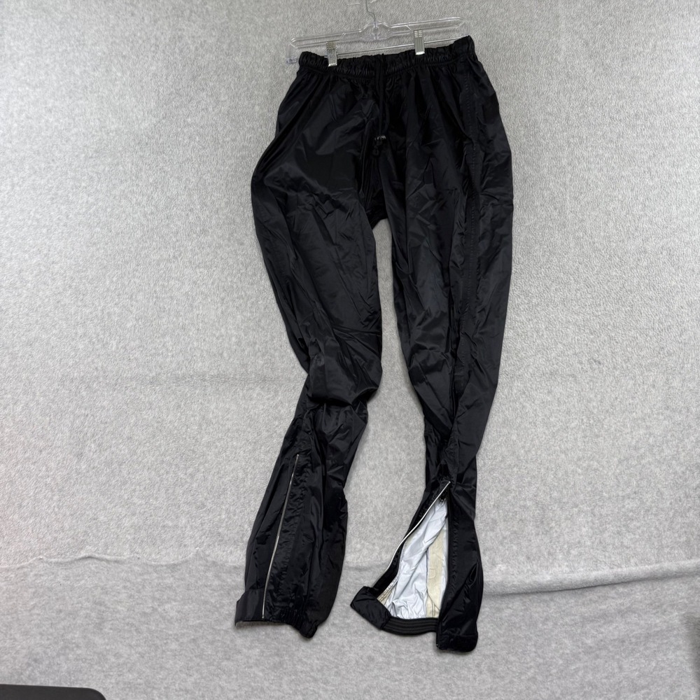 REI Rain Pants Mens Size M Black Ripstop Nylon Ankle Zip Gorpcore Hiking